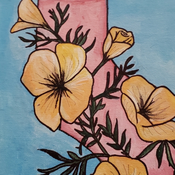 California Poppy Canvas Painting - Picture 4 of 4